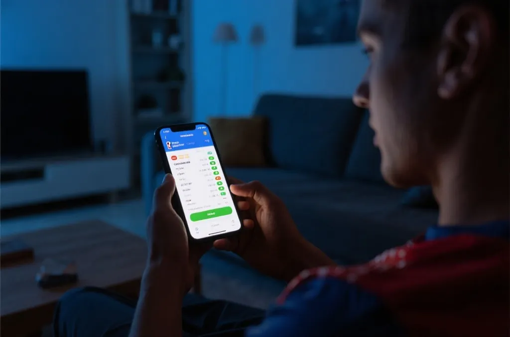 球迷在手机上查看2026世界杯完整赛程APP